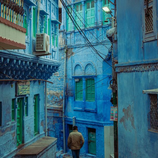 Blue buildings of Jodphur on private India tour.